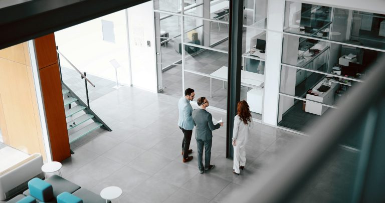 Group of business people collaborating in business office